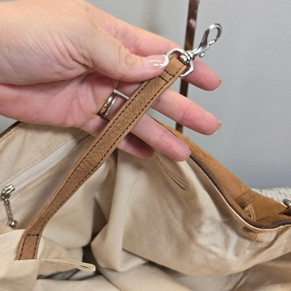 Eddie Bauer Messenger Crossbody Satchel Brown Leather Large‎ Travel Work School